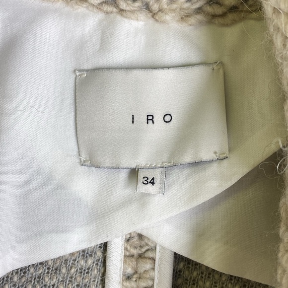 IRO Ajumaspe Wool/Alpaca Blend Boucle Zip Front Jacket IT 34 - Picture 7 of 8